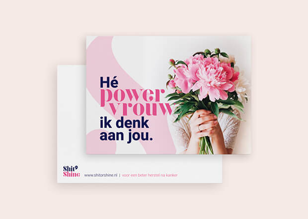 Kaart 'Hé, powervrouw, ik denk aan jou'